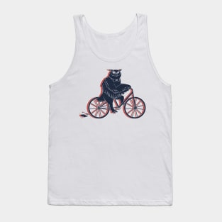 Owl on a Bike Blue Tank Top